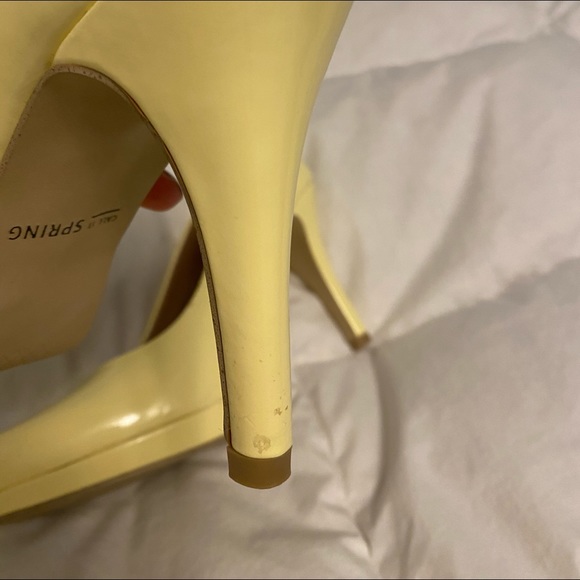Call it Spring Pastel Yellow Heels - Picture 2 of 6